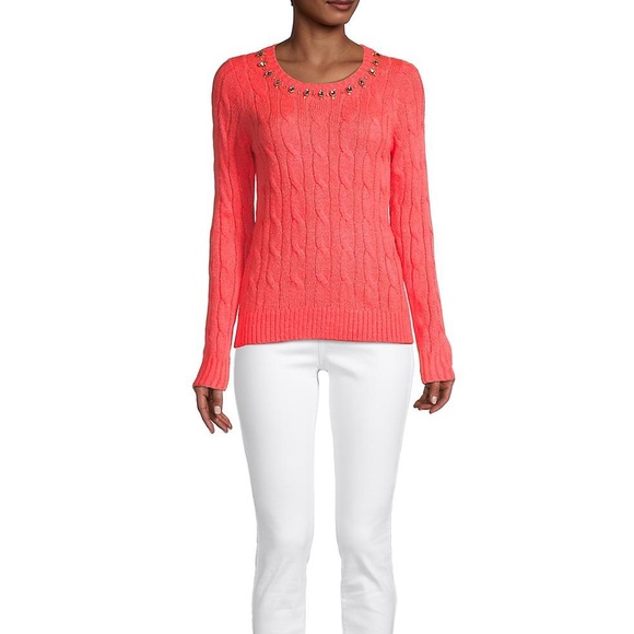 Lilly Pulitzer Dario Embellished Cable-Knit Sweater XXS NWT - Picture 3 of 7